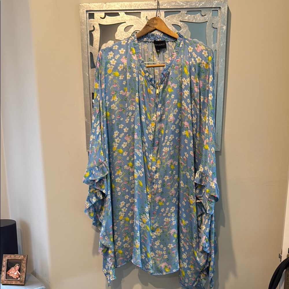 Floral Blue Kaftan Dress